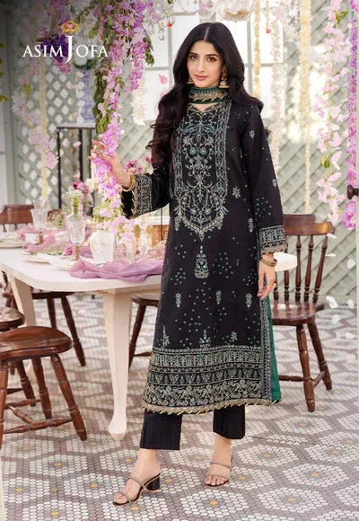 Asim Jofa Dhanak Rang Collection Black Chiffon – view 6 – Poshaq