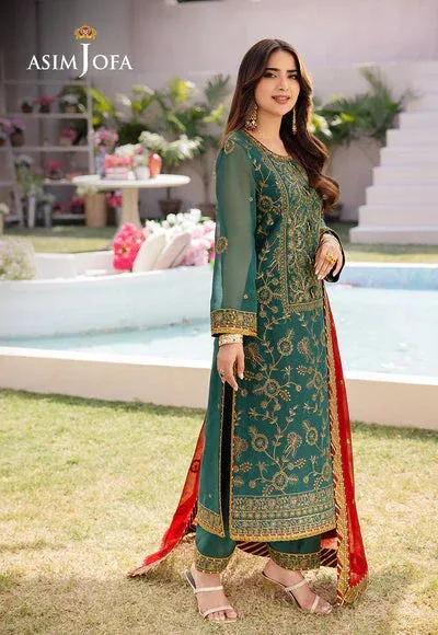 Asim Jofa Dhanak Rang Collection Green Chiffon – view 2 – Poshaq
