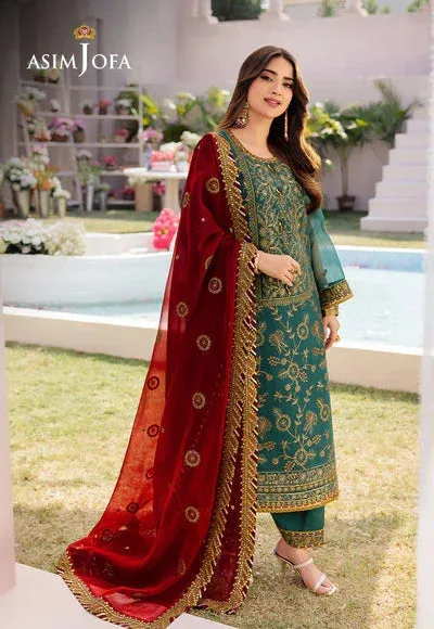 Asim Jofa Dhanak Rang Collection Green Chiffon – view 3 – Poshaq