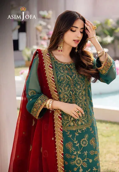 Asim Jofa Dhanak Rang Collection Green Chiffon – view 4 – Poshaq