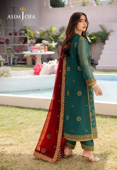Asim Jofa Dhanak Rang Collection Green Chiffon – view 5 – Poshaq
