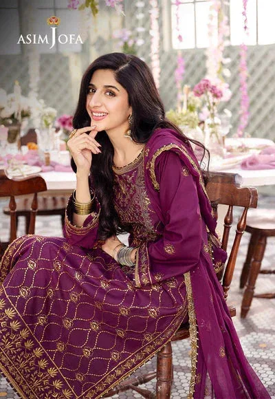 Asim Jofa Dhanak Rang Collection Purple Chiffon – view 3 – Poshaq