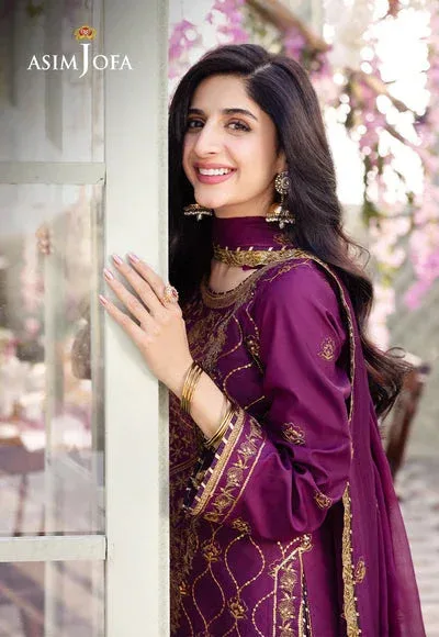 Asim Jofa Dhanak Rang Collection Purple Chiffon – view 4 – Poshaq