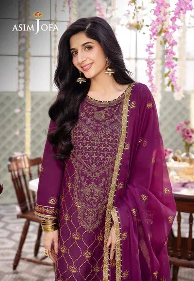 Asim Jofa Dhanak Rang Collection Purple Chiffon – view 6 – Poshaq