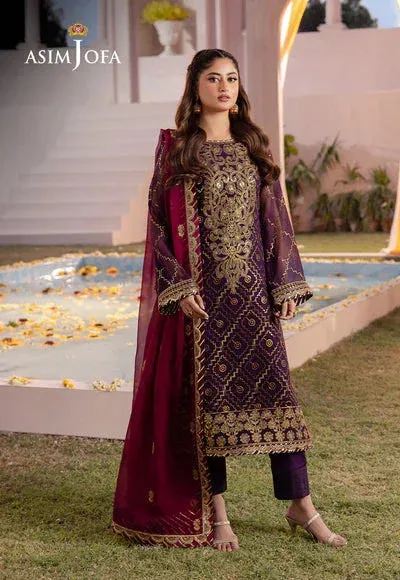Asim Jofa Dhanak Rang Collection Purple Chiffon – view 1 – Poshaq