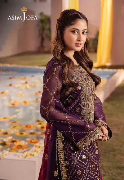 Asim Jofa Dhanak Rang Collection Purple Chiffon – view 3 – Poshaq