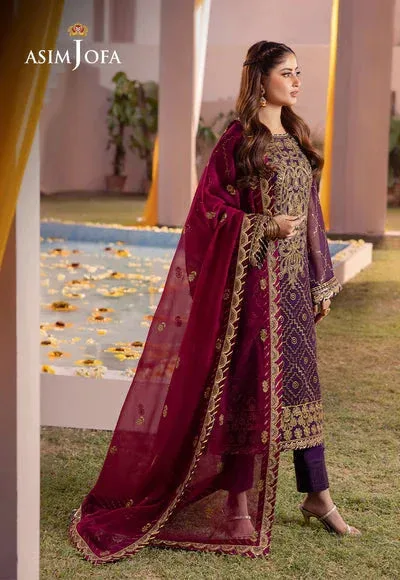 Asim Jofa Dhanak Rang Collection Purple Chiffon – view 4 – Poshaq