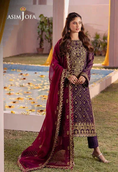 Asim Jofa Dhanak Rang Collection Purple Chiffon – view 7 – Poshaq