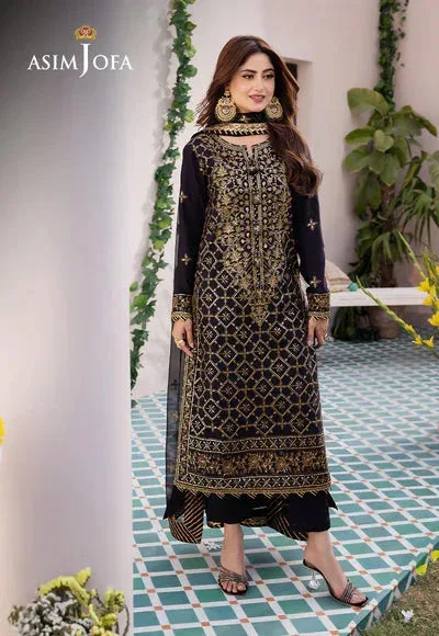 Asim Jofa Dhanak Rang Collection Black Chiffon – view 1 – Poshaq