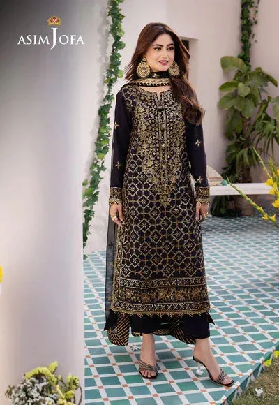 Asim Jofa Dhanak Rang Collection Black Chiffon – view 1 – Poshaq