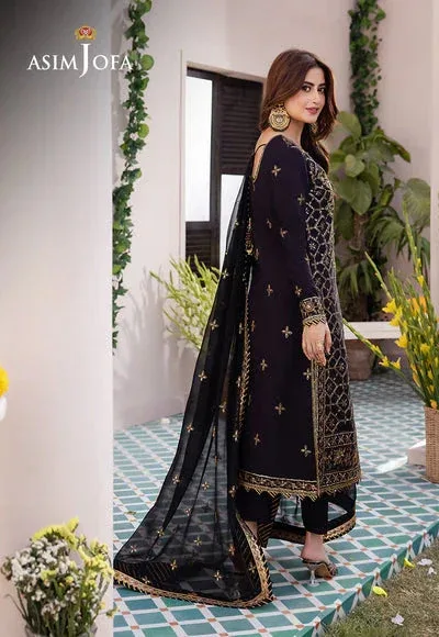 Asim Jofa Dhanak Rang Collection Black Chiffon – view 2 – Poshaq