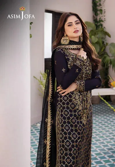 Asim Jofa Dhanak Rang Collection Black Chiffon – view 5 – Poshaq