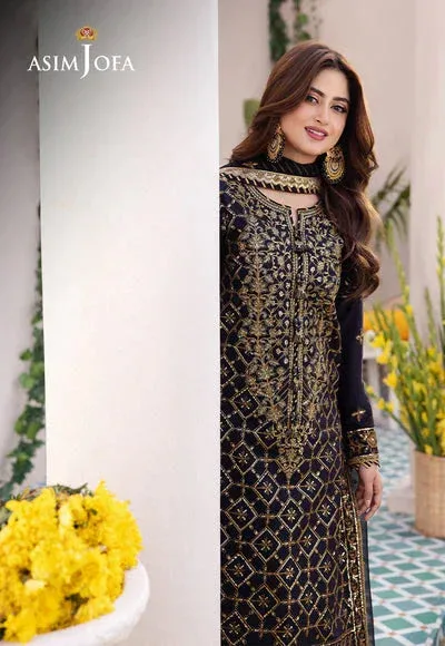 Asim Jofa Dhanak Rang Collection Black Chiffon – view 6 – Poshaq