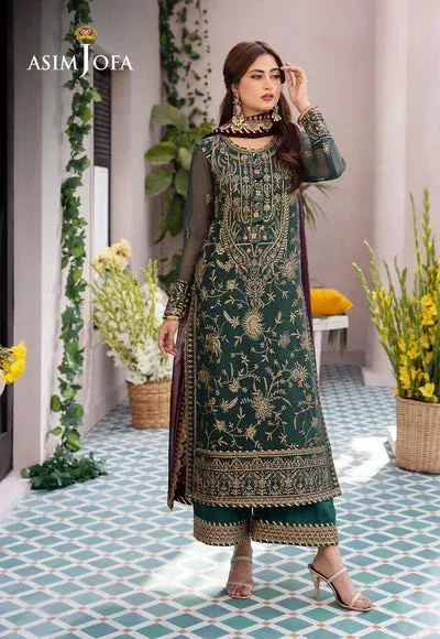 Asim Jofa Dhanak Rang Collection Green Chiffon – view 1 – Poshaq