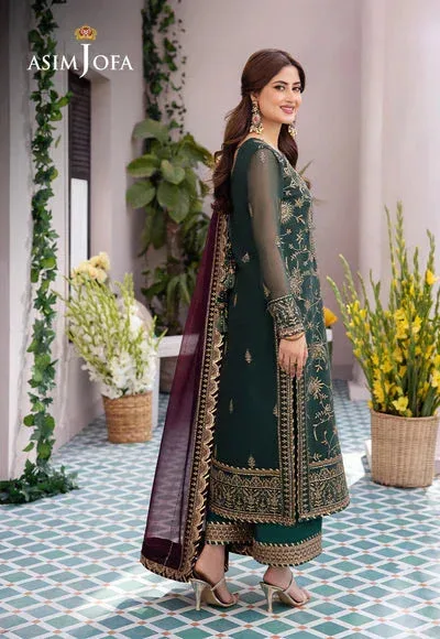 Asim Jofa Dhanak Rang Collection Green Chiffon – view 2 – Poshaq