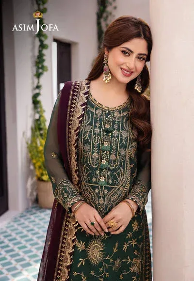 Asim Jofa Dhanak Rang Collection Green Chiffon – view 3 – Poshaq