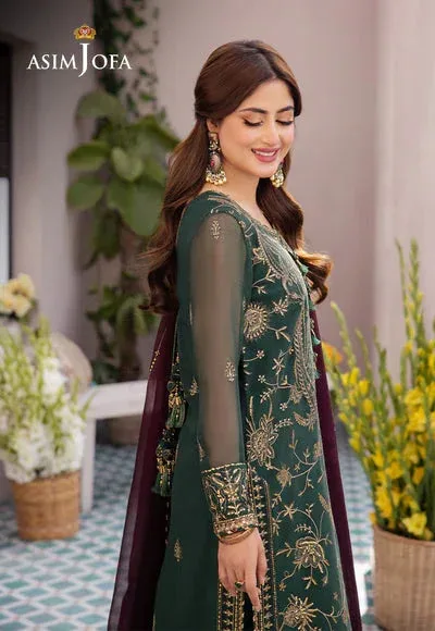 Asim Jofa Dhanak Rang Collection Green Chiffon – view 4 – Poshaq