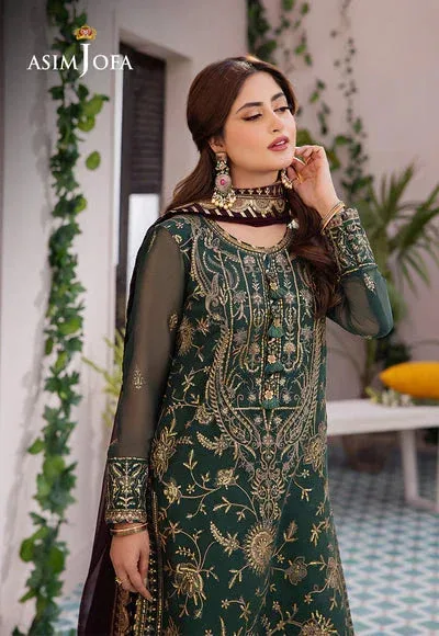 Asim Jofa Dhanak Rang Collection Green Chiffon – view 5 – Poshaq