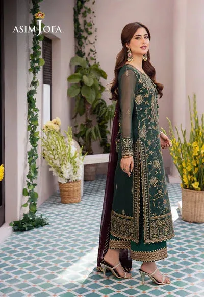 Asim Jofa Dhanak Rang Collection Green Chiffon – view 7 – Poshaq