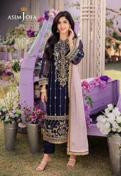 Asim Jofa Dhanak Rang Collection Blue Chiffon – view 1 – Poshaq