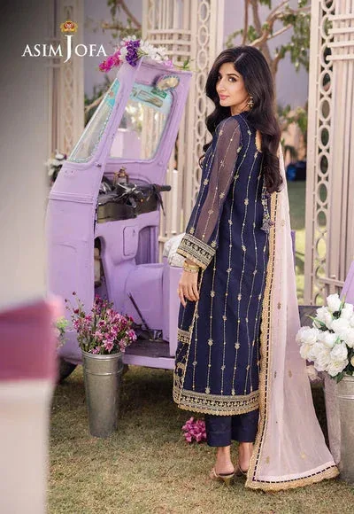 Asim Jofa Dhanak Rang Collection Blue Chiffon – view 2 – Poshaq
