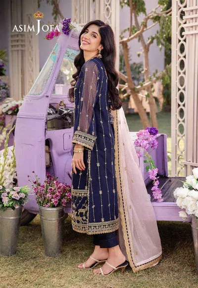 Asim Jofa Dhanak Rang Collection Blue Chiffon – view 4 – Poshaq