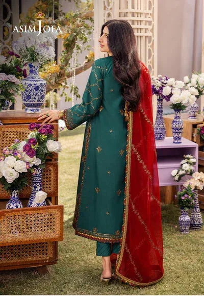Asim Jofa Dhanak Rang Collection Green Chiffon – view 2 – Poshaq