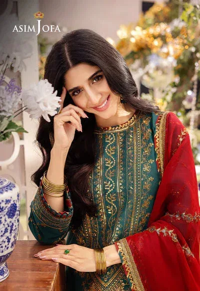 Asim Jofa Dhanak Rang Collection Green Chiffon – view 3 – Poshaq