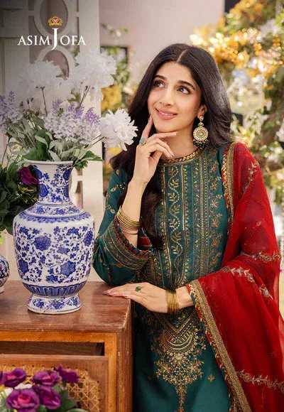Asim Jofa Dhanak Rang Collection Green Chiffon – view 4 – Poshaq