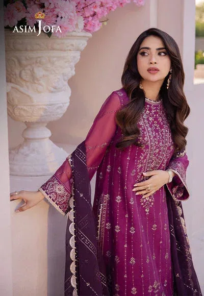 Asim Jofa Dhanak Rang Collection Purple Chiffon – view 3 – Poshaq