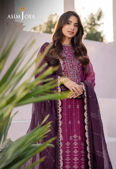 Asim Jofa Dhanak Rang Collection Purple Chiffon – view 5 – Poshaq