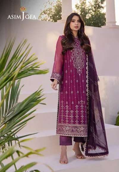 Asim Jofa Dhanak Rang Collection Purple Chiffon – view 8 – Poshaq