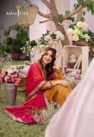Asim Jofa Dhanak Rang Collection Yellow Chiffon – view 4 – Poshaq