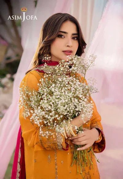 Asim Jofa Dhanak Rang Collection Yellow Chiffon – view 5 – Poshaq
