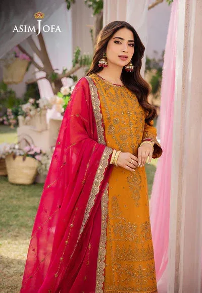 Asim Jofa Dhanak Rang Collection Yellow Chiffon – view 7 – Poshaq