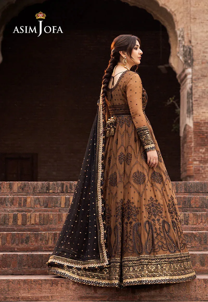 Asim Jofa Chikankari Eid24 Brown Organza – view 2 – Poshaq