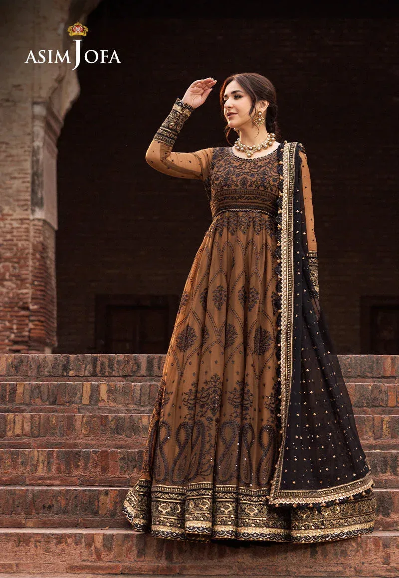 Asim Jofa Chikankari Eid24 Brown Organza – view 3 – Poshaq