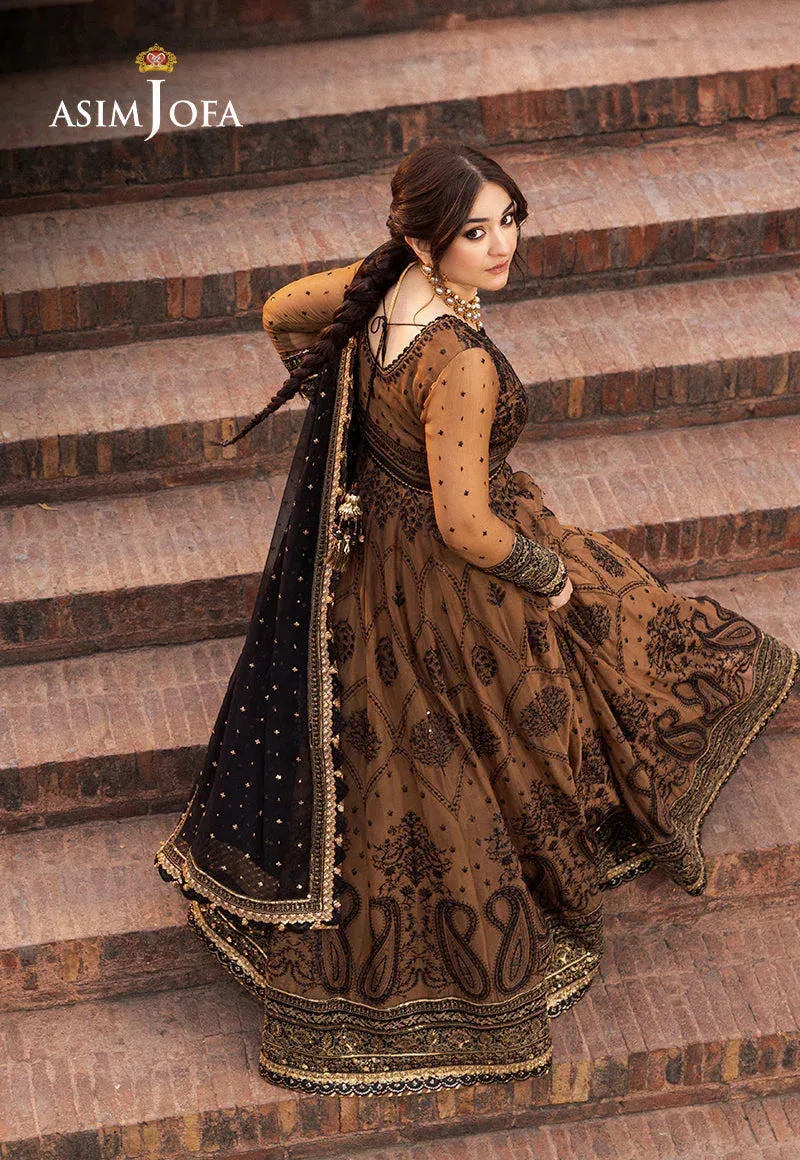 Asim Jofa Chikankari Eid24 Brown Organza – view 4 – Poshaq