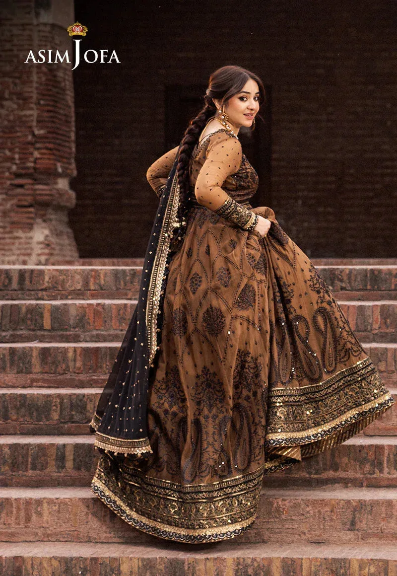 Asim Jofa Chikankari Eid24 Brown Organza – view 5 – Poshaq