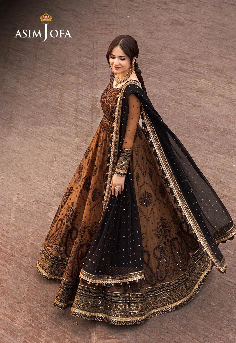 Asim Jofa Chikankari Eid24 Brown Organza – view 6 – Poshaq