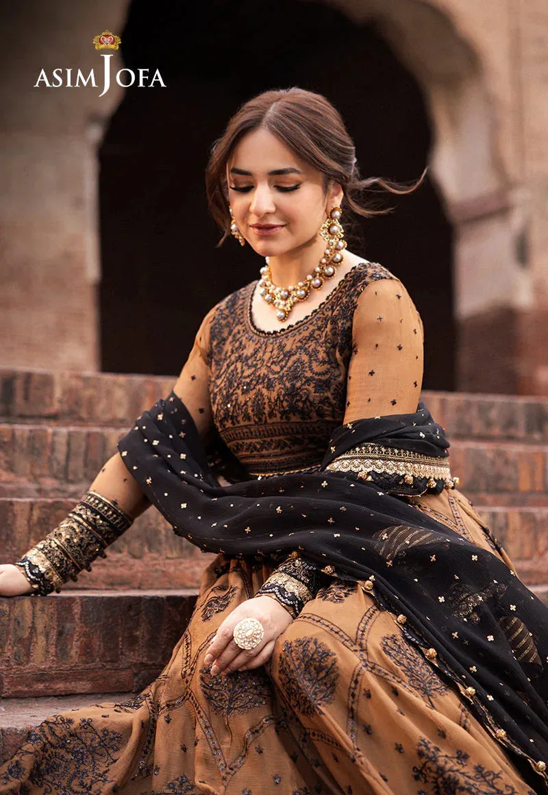 Asim Jofa Chikankari Eid24 Brown Organza – view 7 – Poshaq