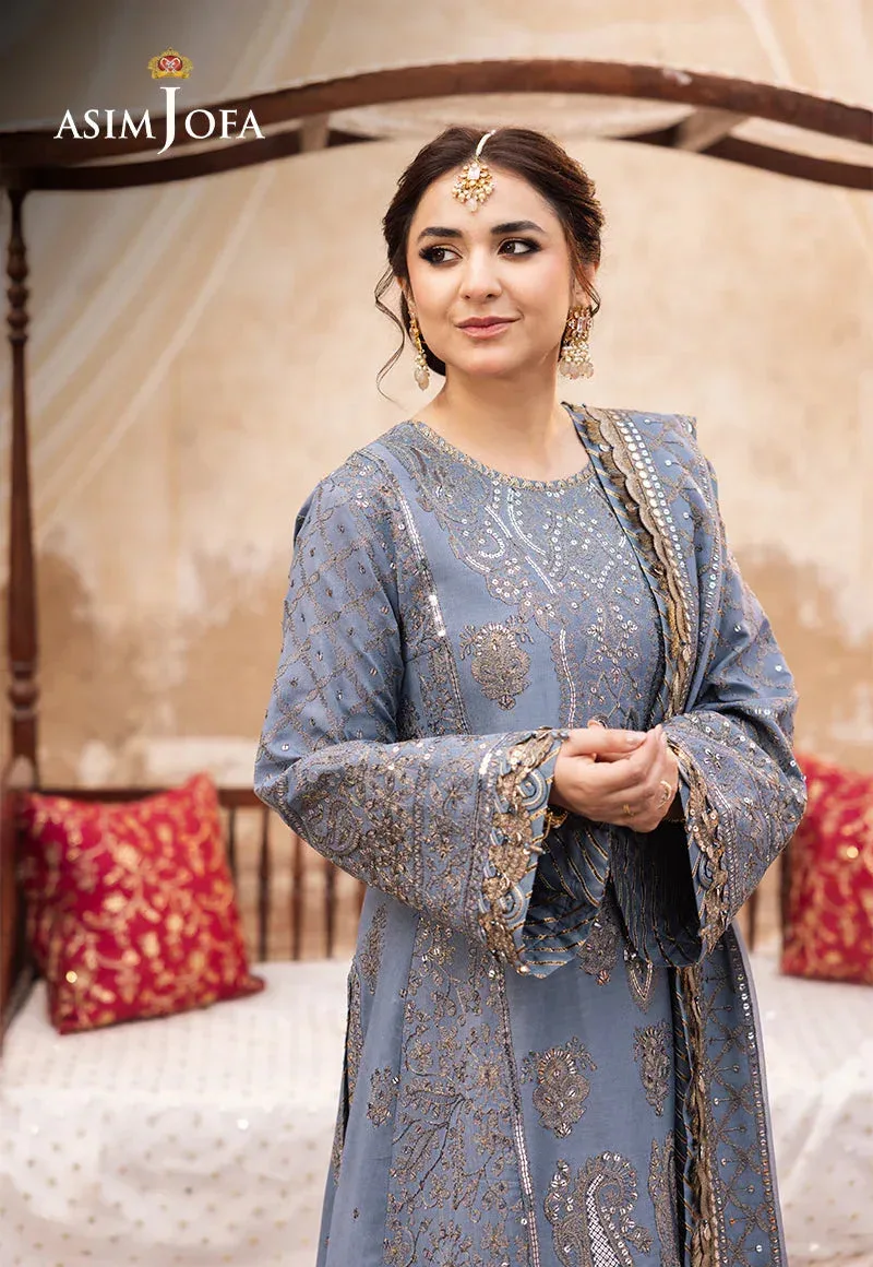 Asim Jofa Chikankari Eid24 Black Chiffon – view 4 – Poshaq
