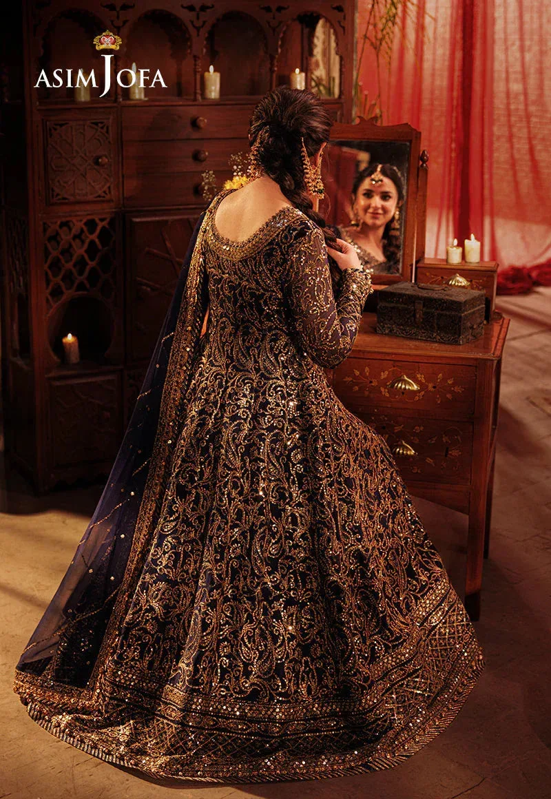 Asim Jofa Chikankari Eid24 Blue Chiffon – view 4 – Poshaq