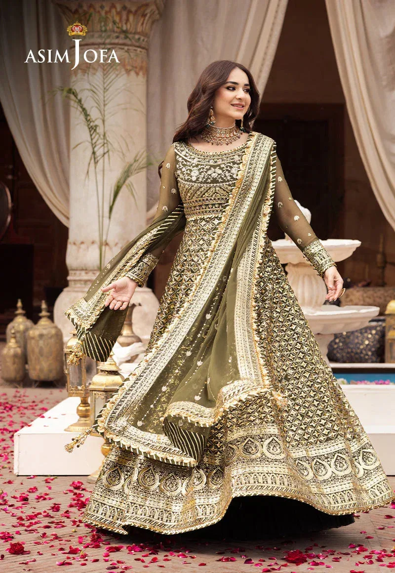 Asim Jofa Chikankari Eid24 Green Chiffon – view 3 – Poshaq