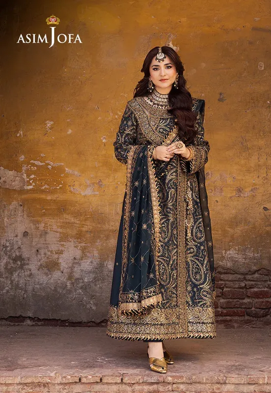 Asim Jofa Chikankari Eid24 Green Chiffon – view 1 – Poshaq