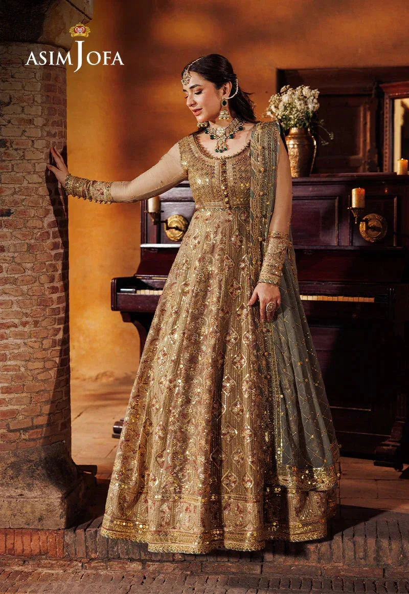 Asim Jofa Chikankari Eid24 Beige Chiffon – view 1 – Poshaq