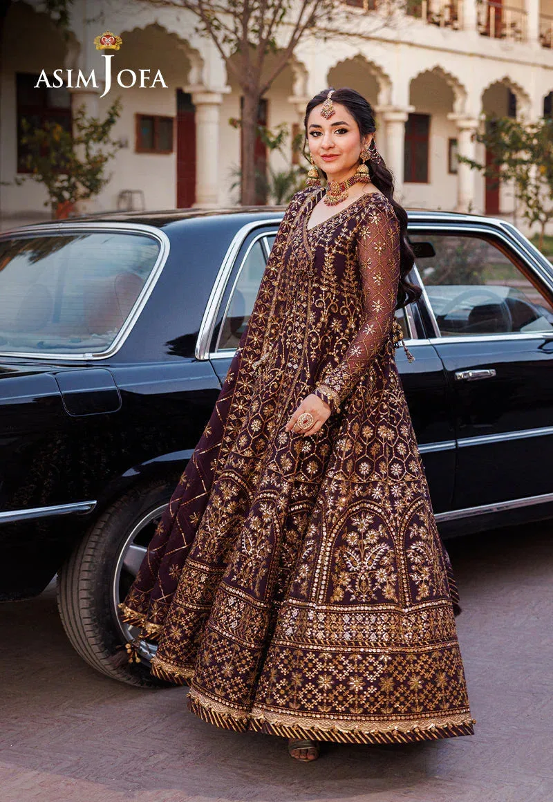 Asim Jofa Chikankari Eid24 Purple Chiffon – view 3 – Poshaq