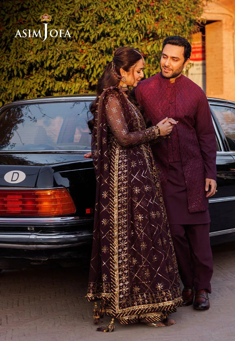 Asim Jofa Chikankari Eid24 Purple Chiffon – view 4 – Poshaq