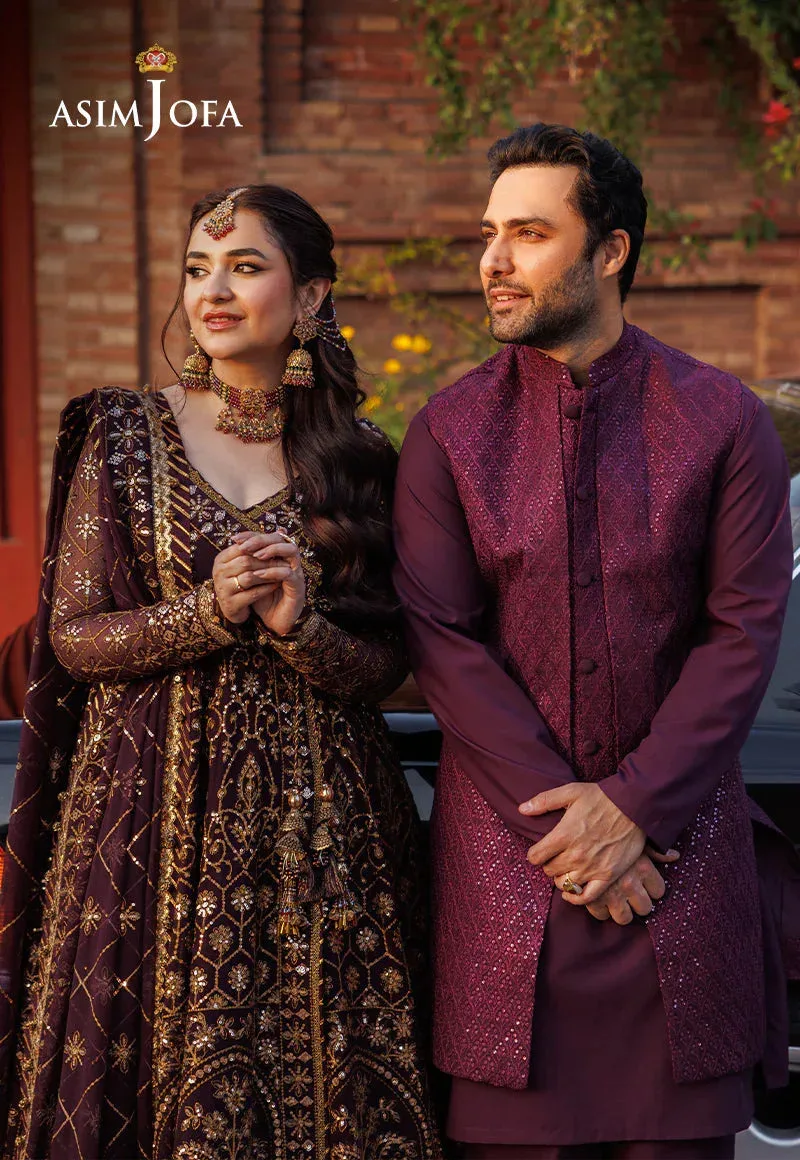 Asim Jofa Chikankari Eid24 Purple Chiffon – view 5 – Poshaq