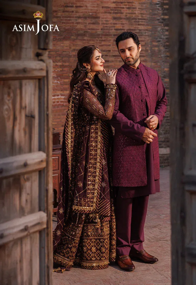 Asim Jofa Chikankari Eid24 Purple Chiffon – view 7 – Poshaq